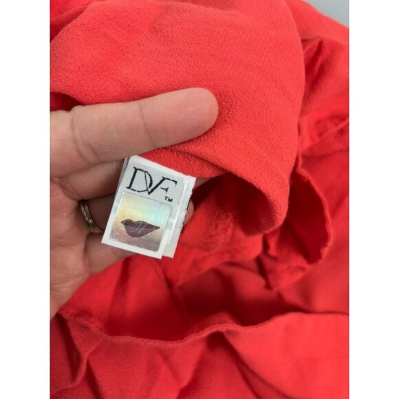 Diane Von Furstenberg women's 6 orange knee length collared shift shirt dress - Picture 8 of 9